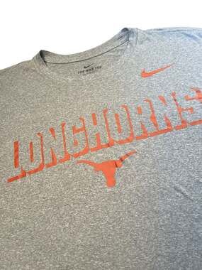 Nike University of Texas Longhorns Graphic T-Shirt Grey Size Large